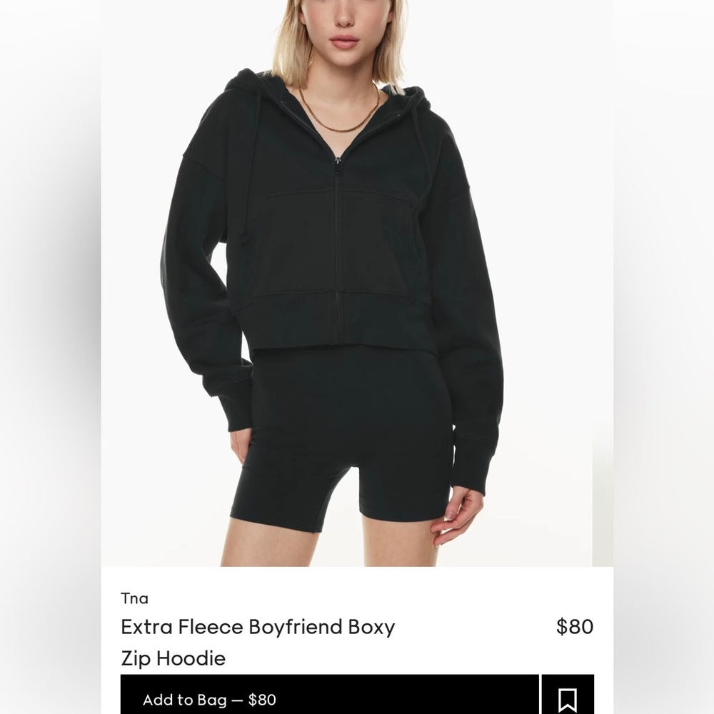 TNA Extra Fleece Boyfriend Boxy Zip Hoodie